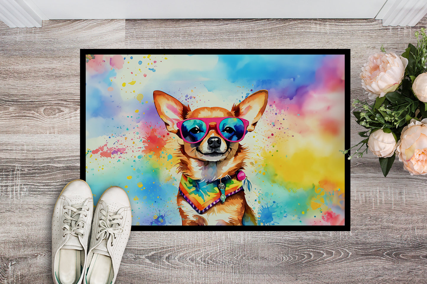 Chihuahua Hippie Dawg Doormat