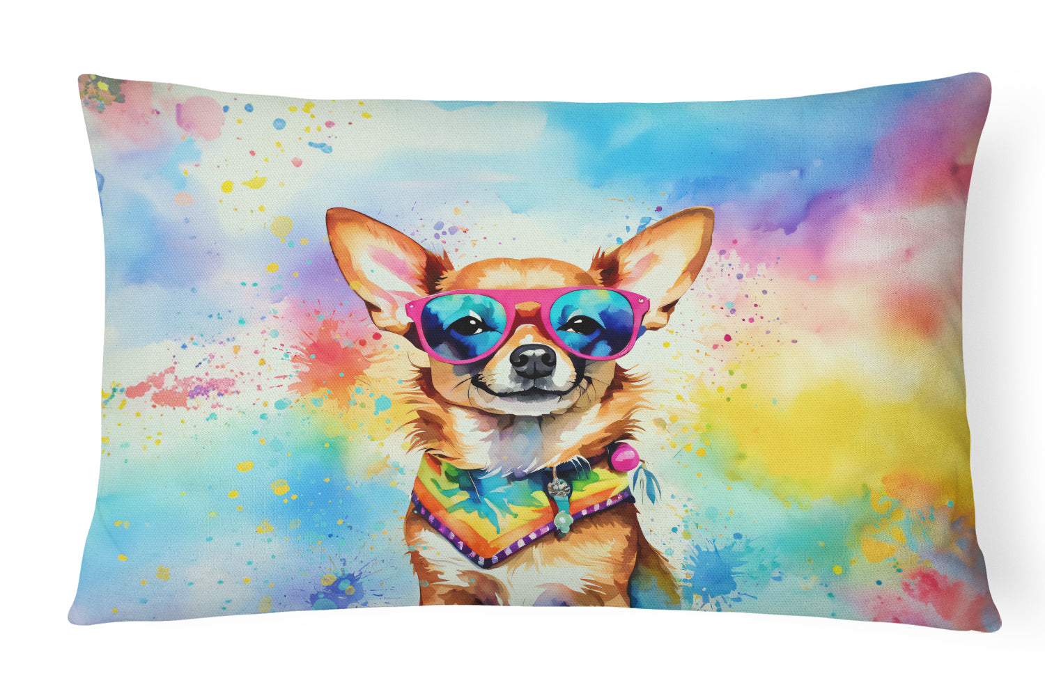 Buy this Chihuahua Hippie Dawg Throw Pillow