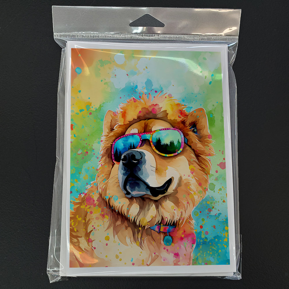 Chow Chow Hippie Dawg Greeting Cards Pack of 8