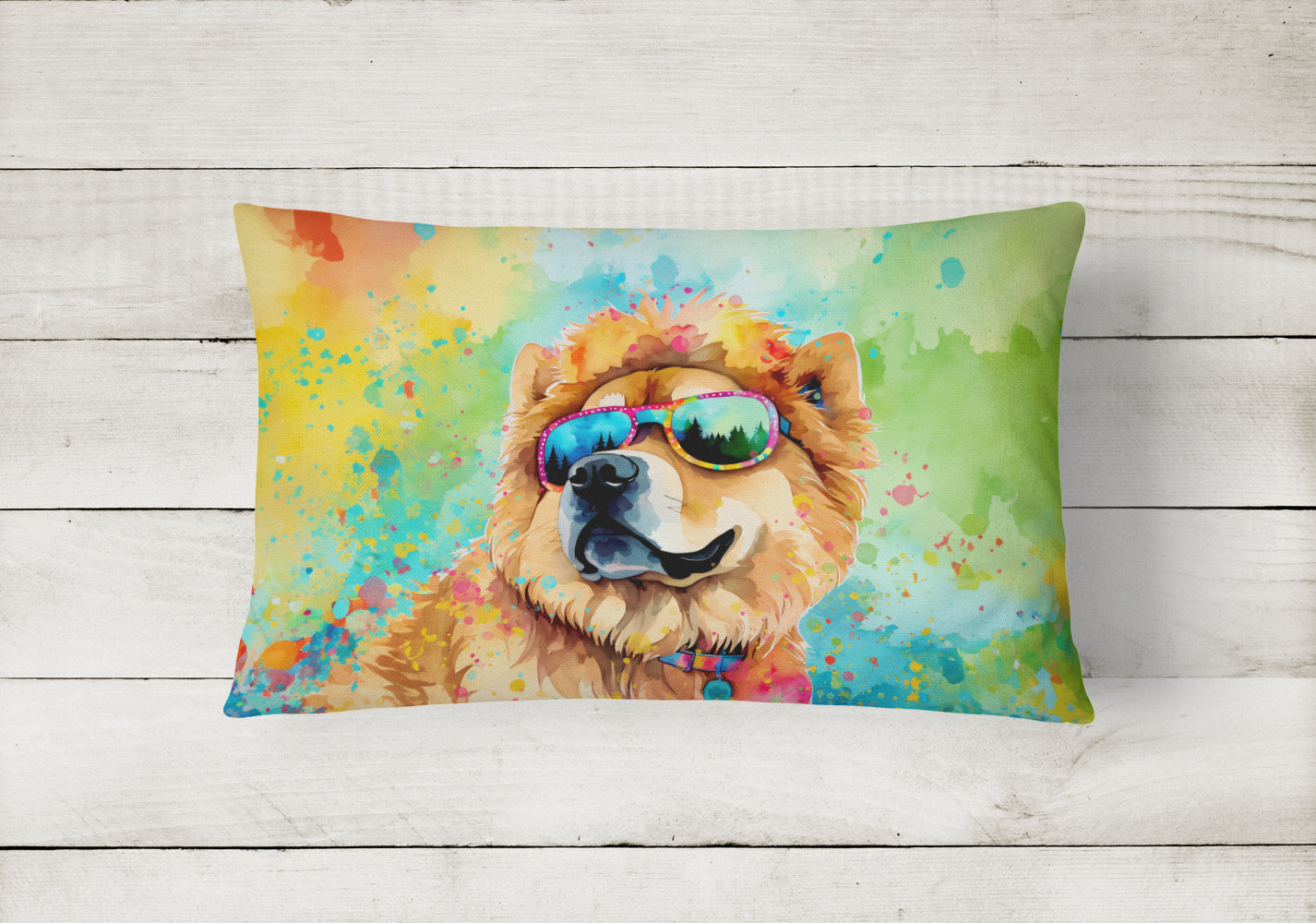 Chow Chow Hippie Dawg Throw Pillow