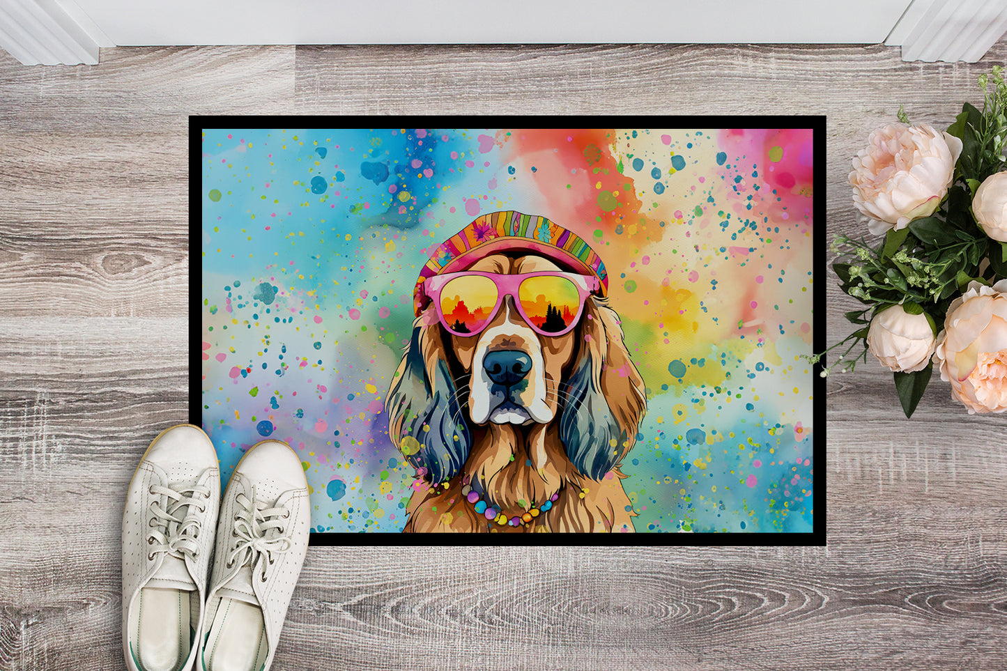 Cocker Spaniel Hippie Dawg Doormat