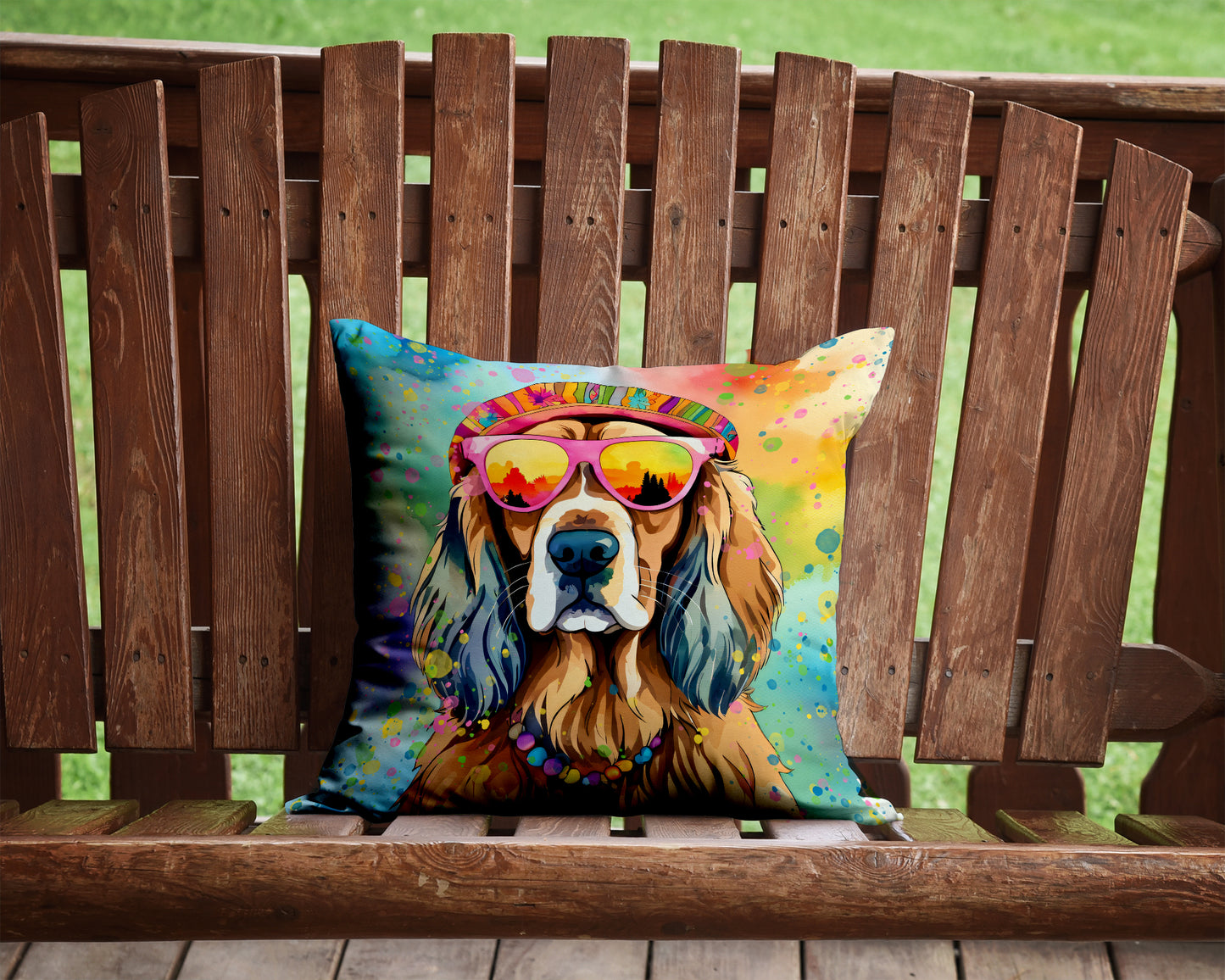 Cocker Spaniel Hippie Dawg Throw Pillow