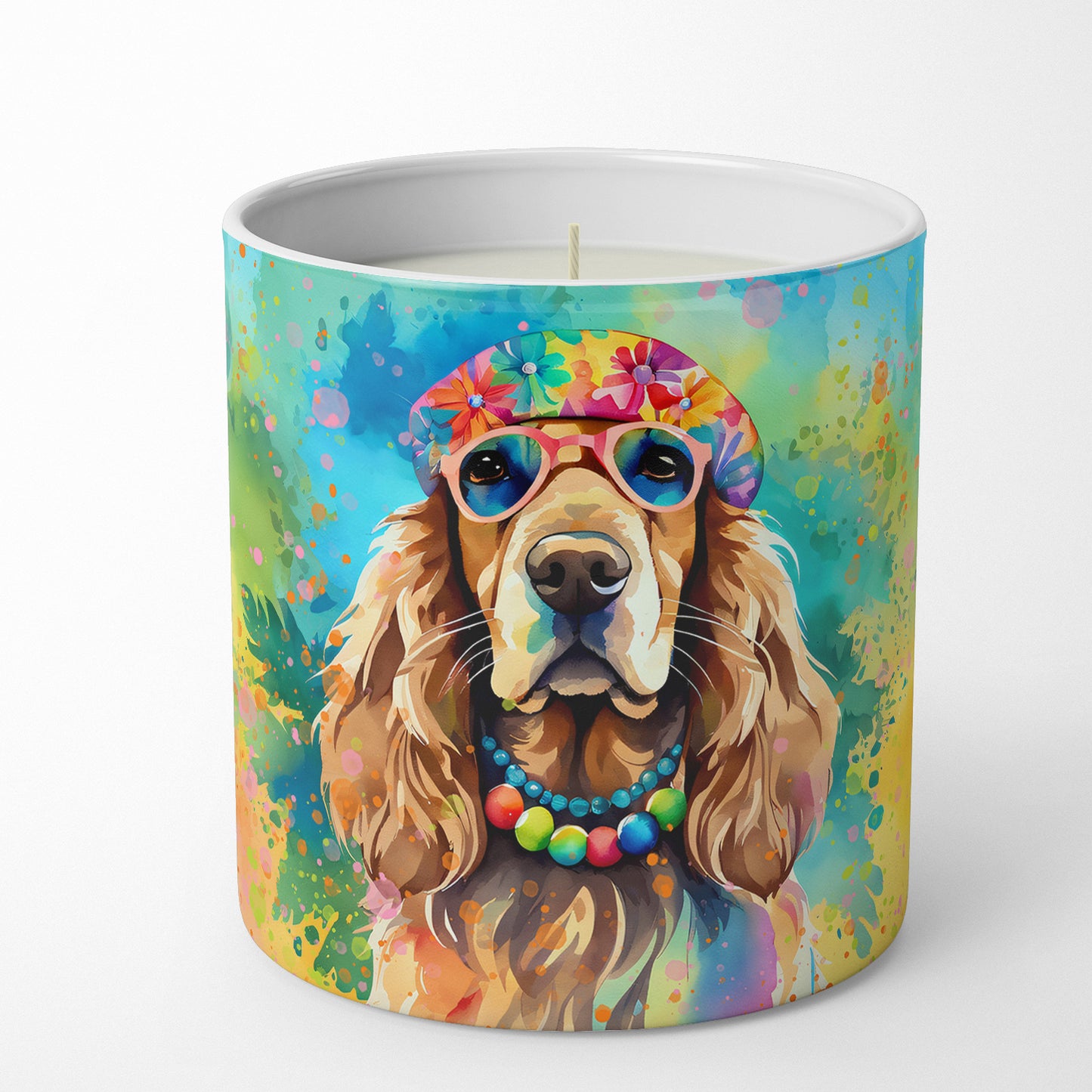 Cocker Spaniel Hippie Dawg Decorative Soy Candle