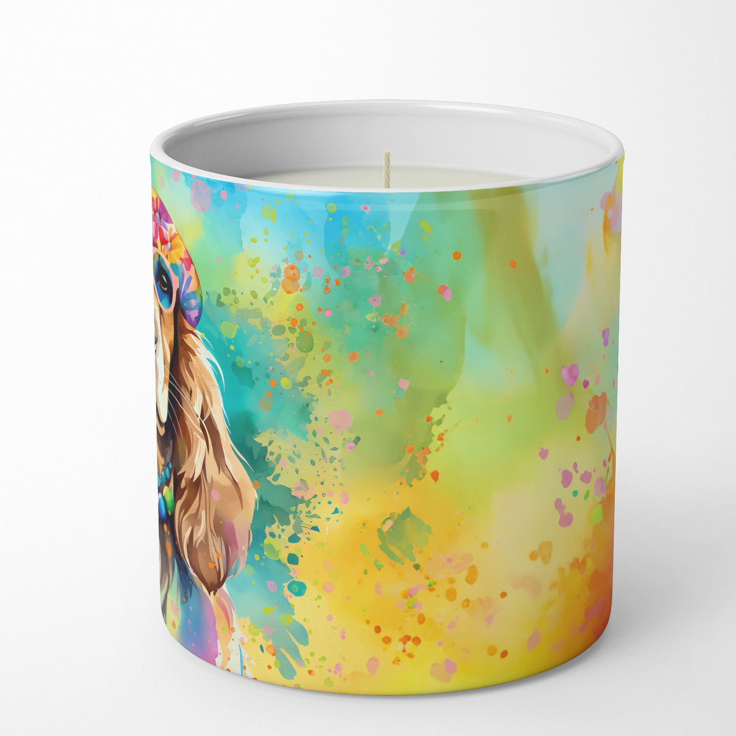 Cocker Spaniel Hippie Dawg Decorative Soy Candle