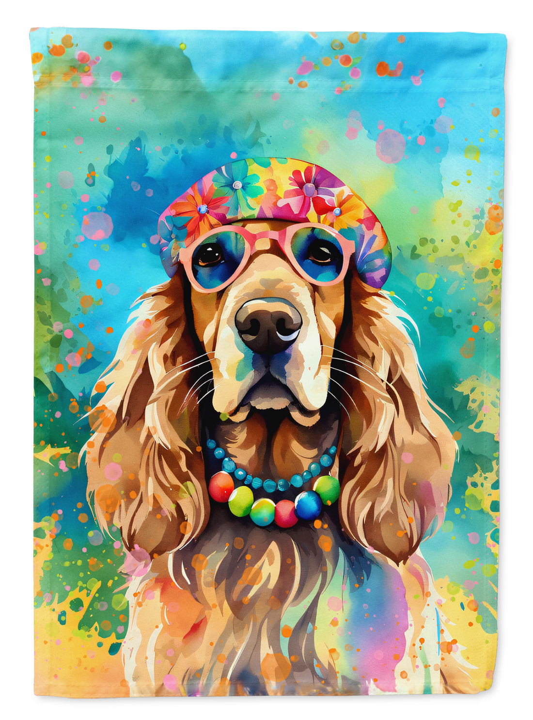 Buy this Cocker Spaniel Hippie Dawg House Flag