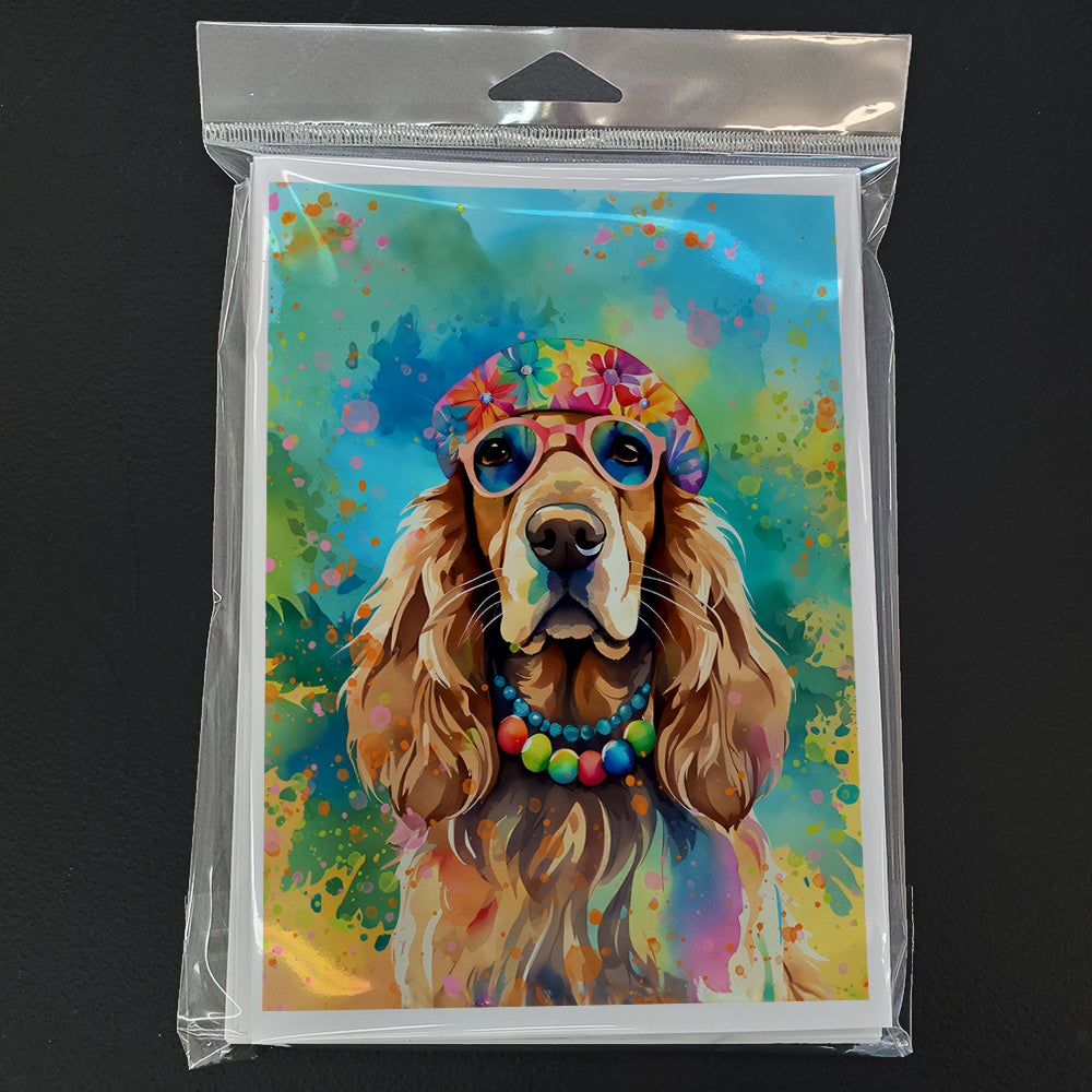 Cocker Spaniel Hippie Dawg Greeting Cards Pack of 8