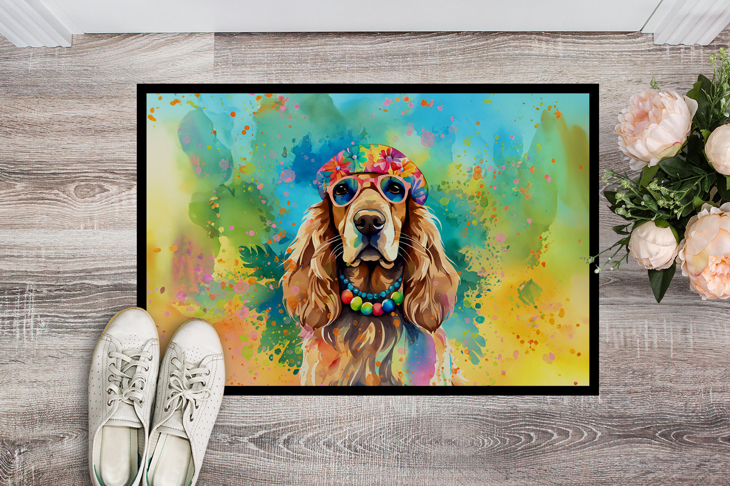 Cocker Spaniel Hippie Dawg Doormat