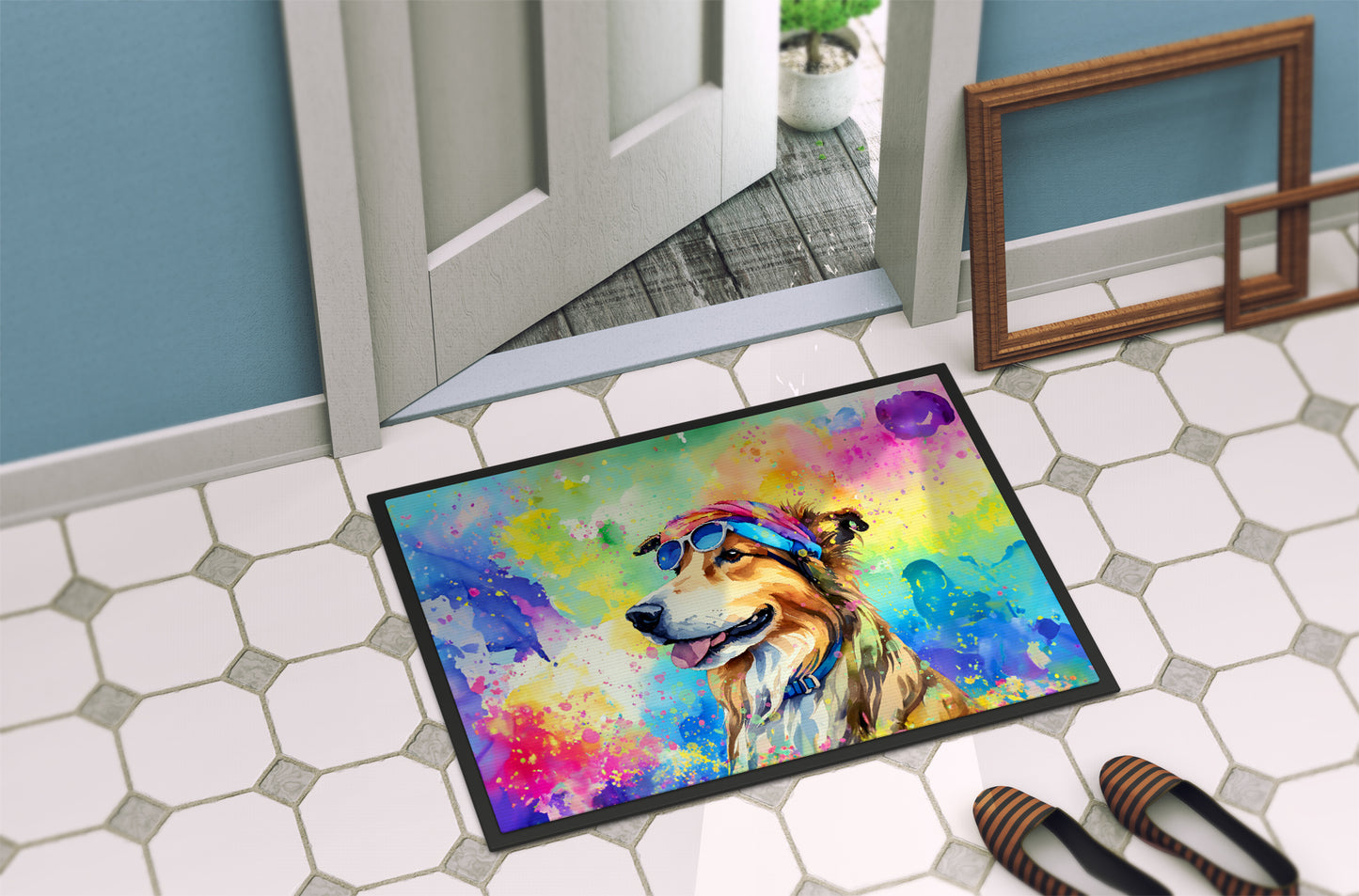 Collie Hippie Dawg Doormat