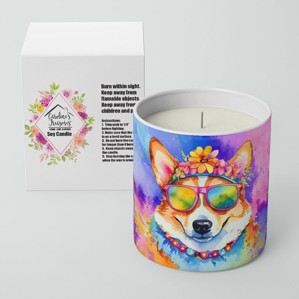 Corgi Hippie Dawg Decorative Soy Candle
