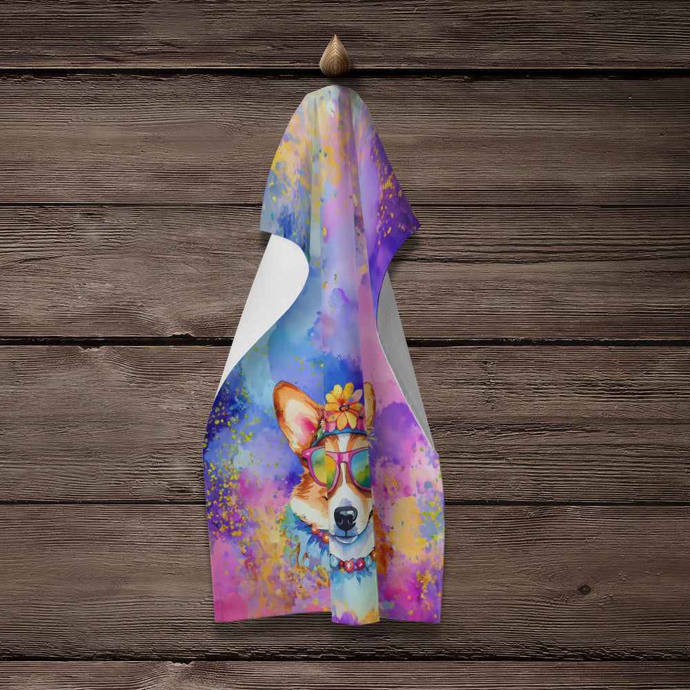 Corgi Hippie Dawg Kitchen Towel