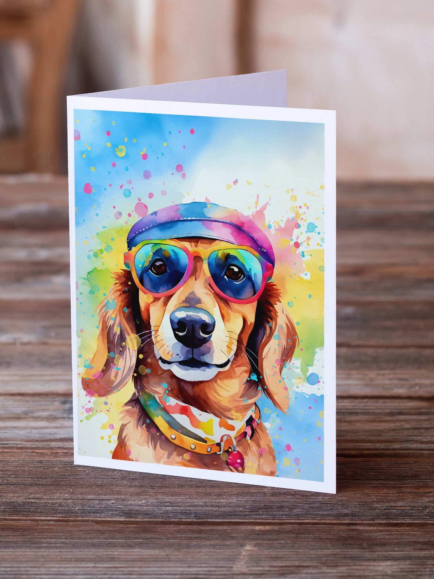 Dachshund Hippie Dawg Greeting Cards Pack of 8