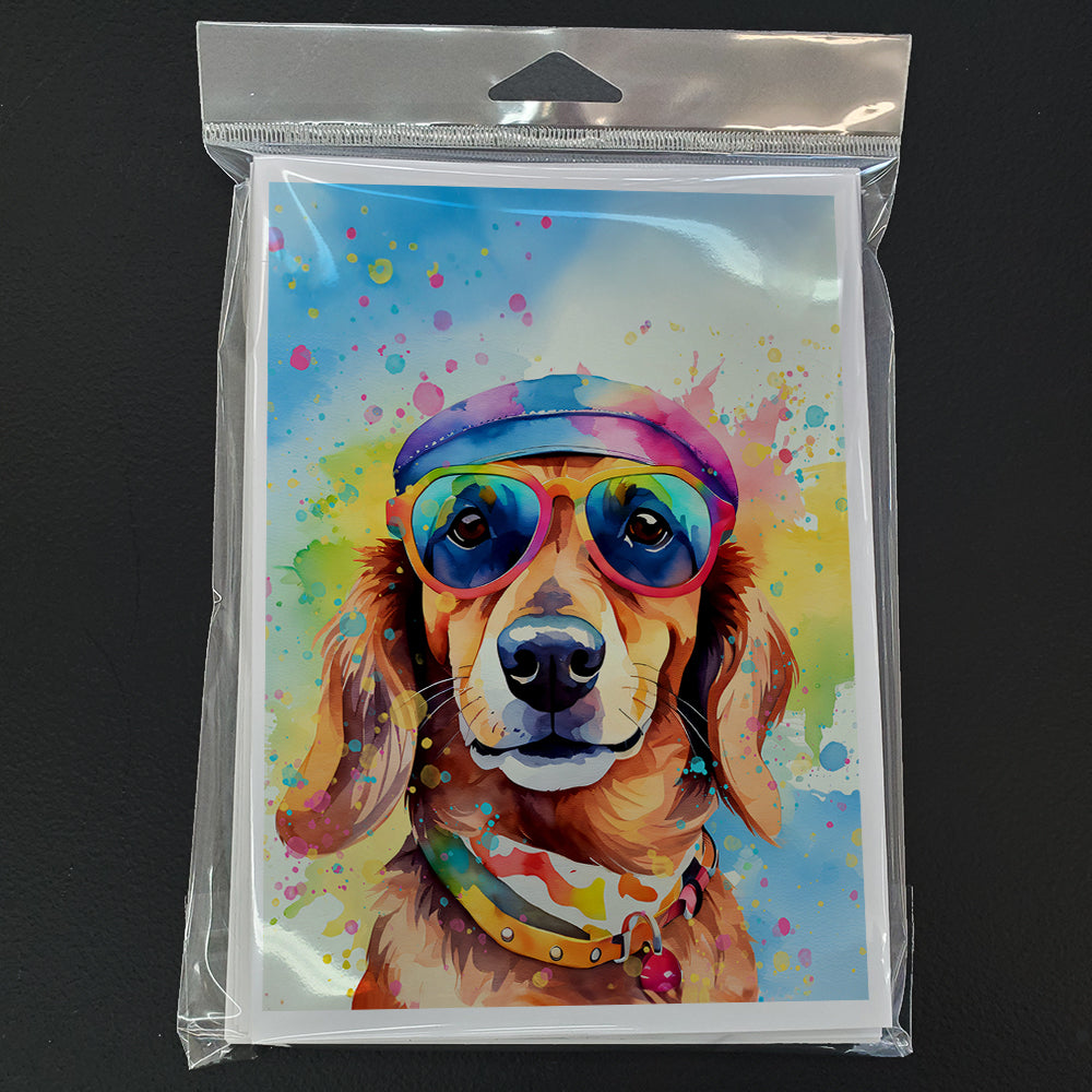 Dachshund Hippie Dawg Greeting Cards Pack of 8