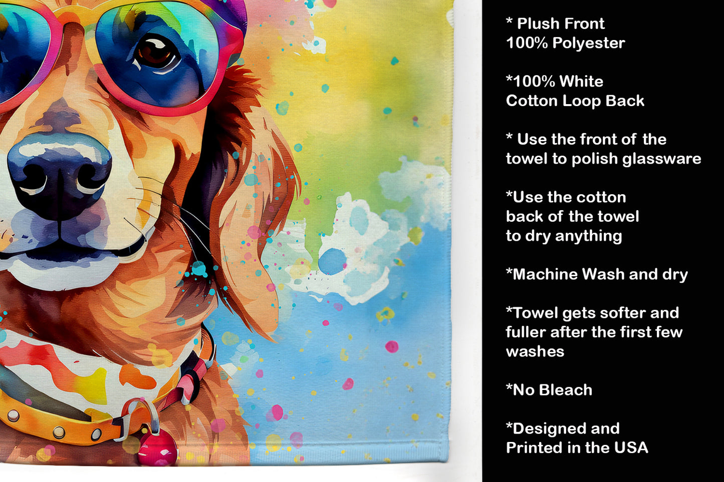 Dachshund Hippie Dawg Kitchen Towel