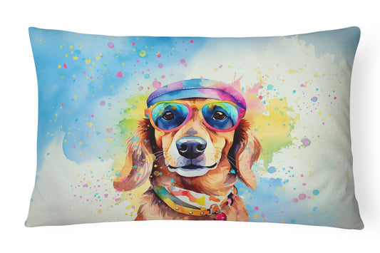 Buy this Dachshund Hippie Dawg Throw Pillow