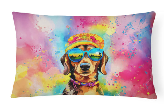 Buy this Dachshund Hippie Dawg Throw Pillow