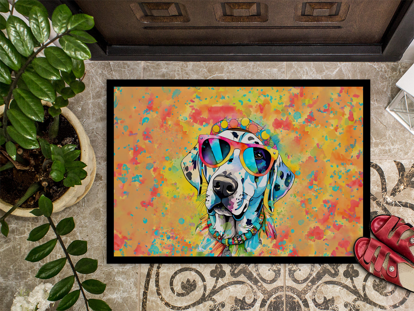 Dalmatian Hippie Dawg Doormat