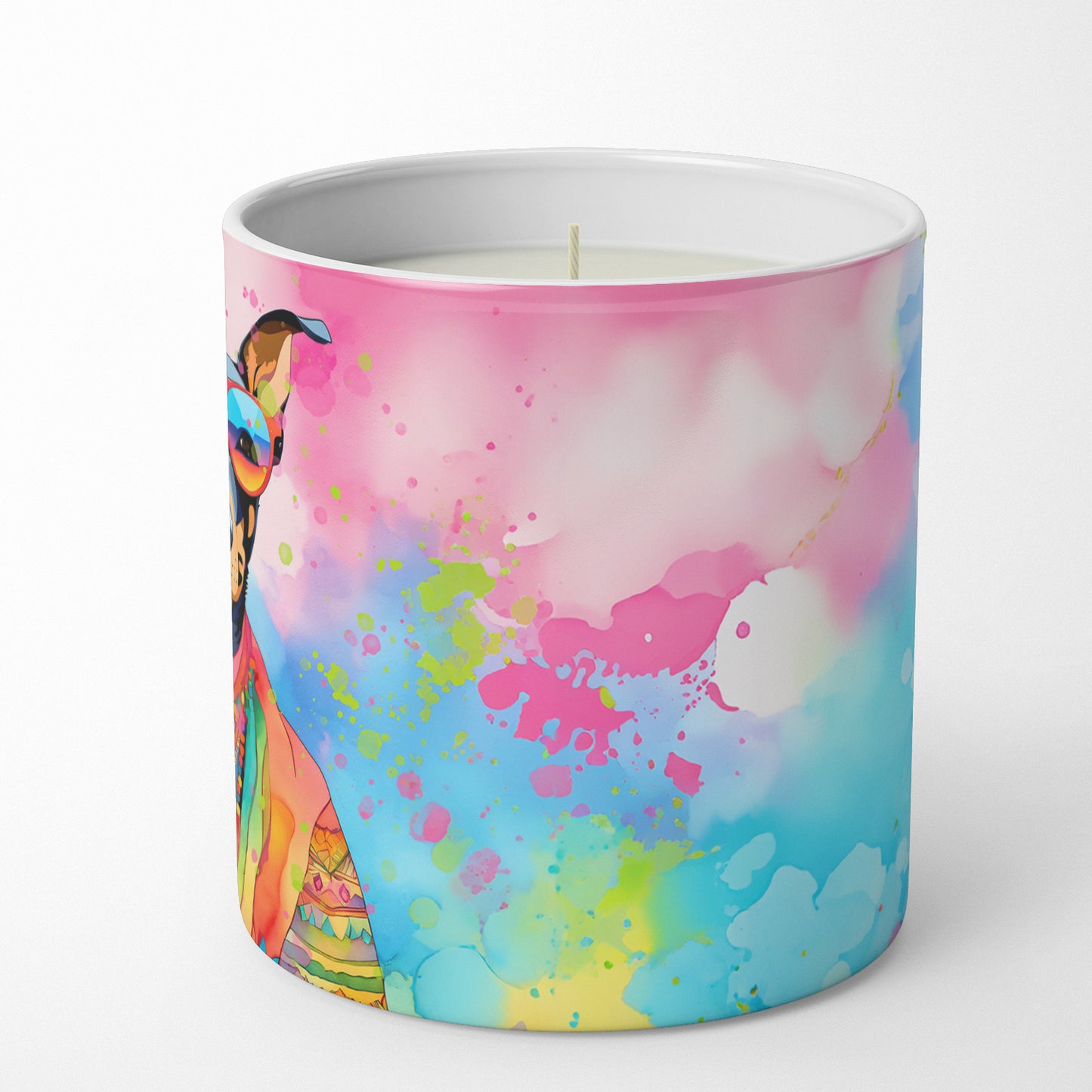 Doberman Pinscher Hippie Dawg Decorative Soy Candle