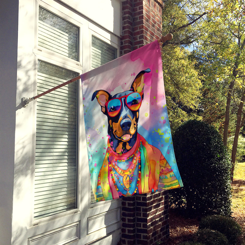 Doberman Pinscher Hippie Dawg House Flag