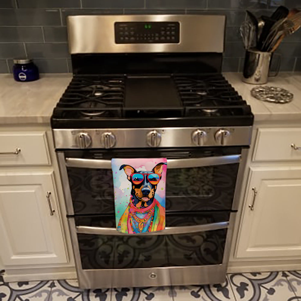 Doberman Pinscher Hippie Dawg Kitchen Towel