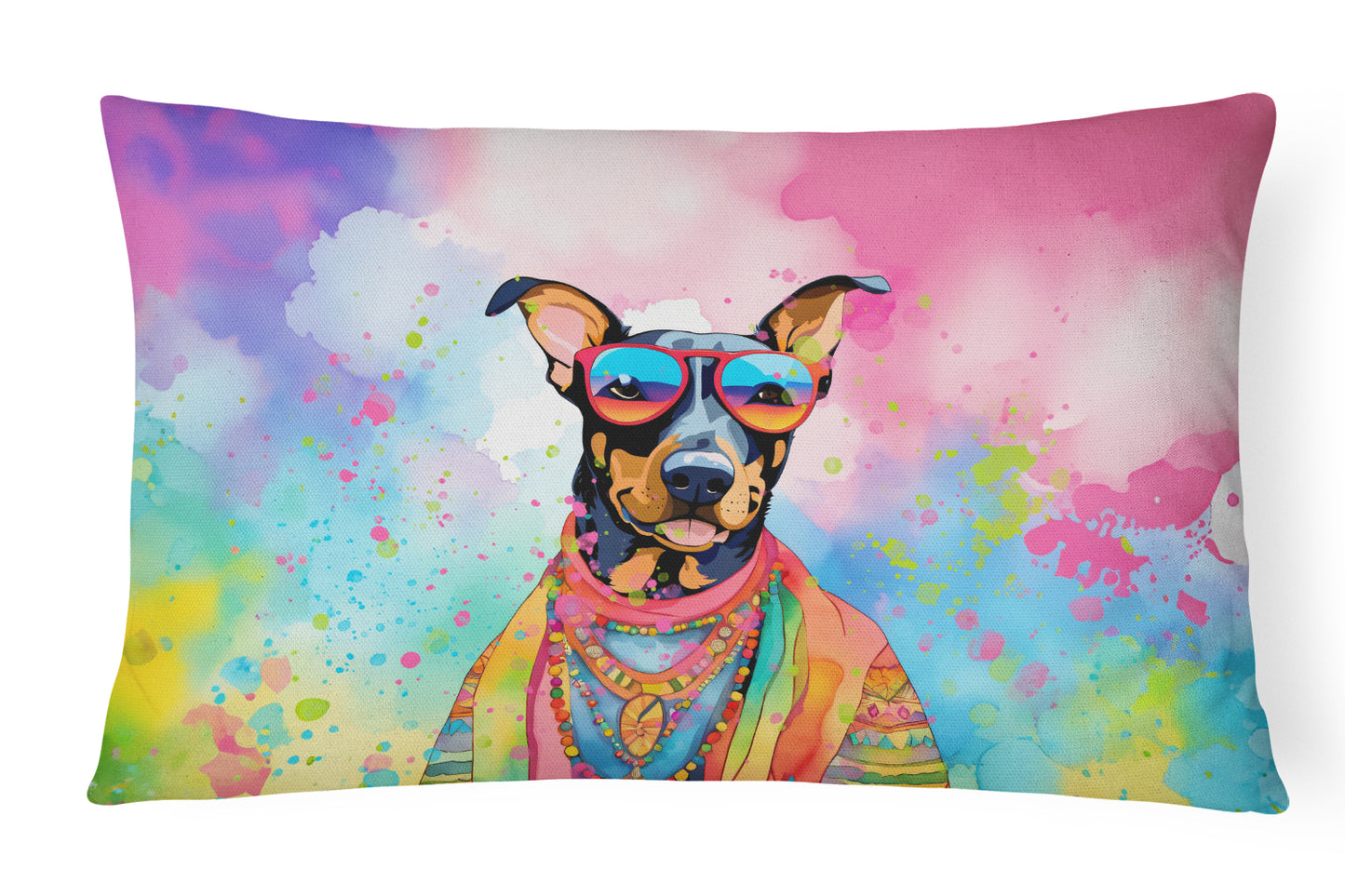 Buy this Doberman Pinscher Hippie Dawg Throw Pillow