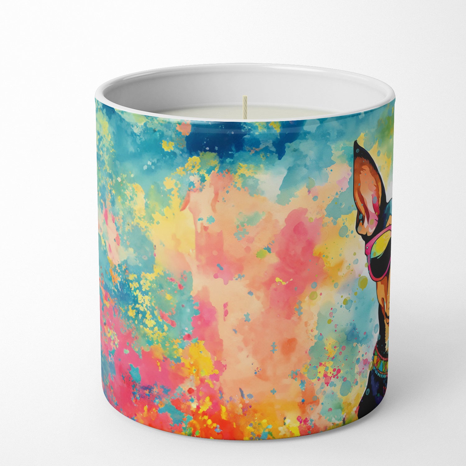 Buy this Doberman Pinscher Hippie Dawg Decorative Soy Candle