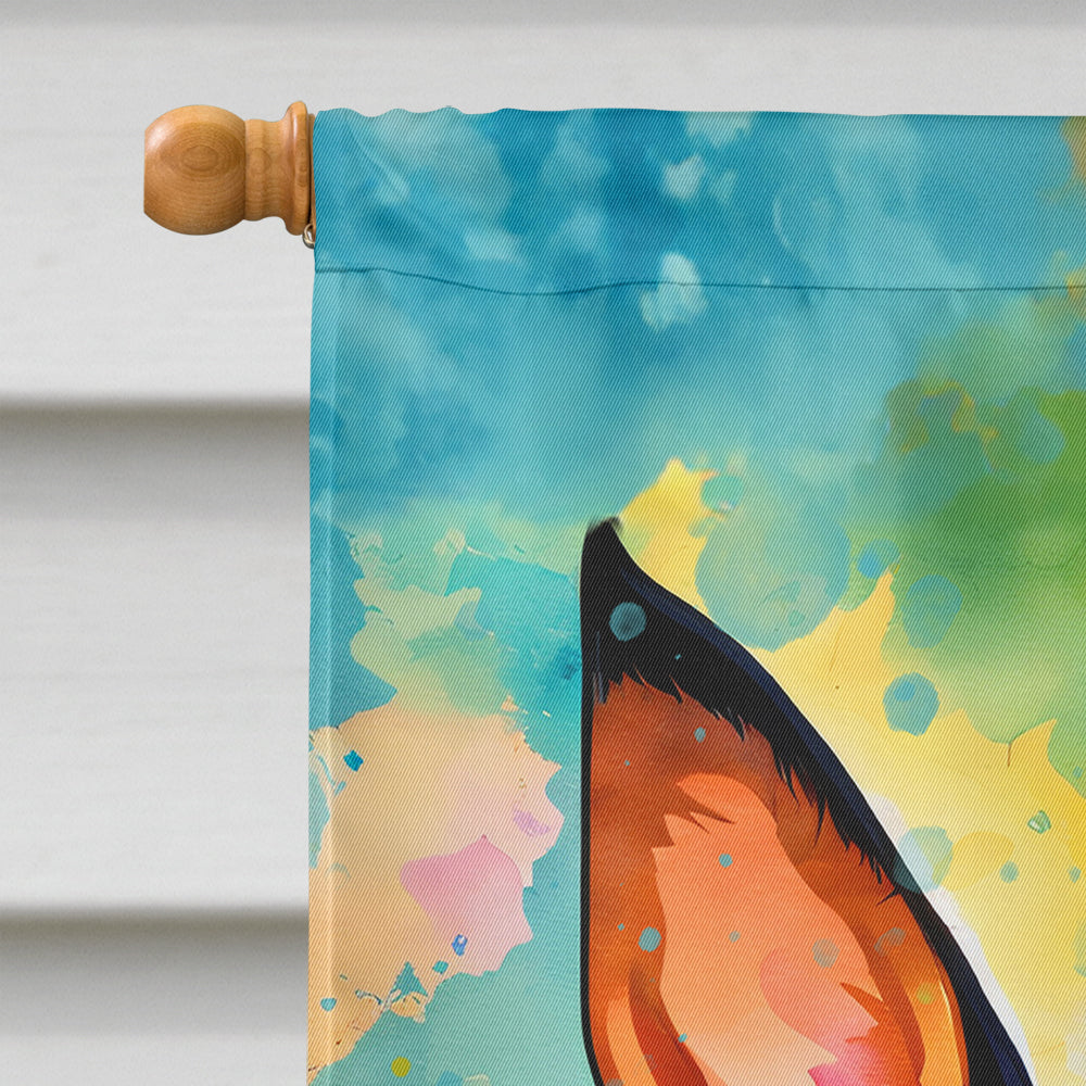 Doberman Pinscher Hippie Dawg House Flag