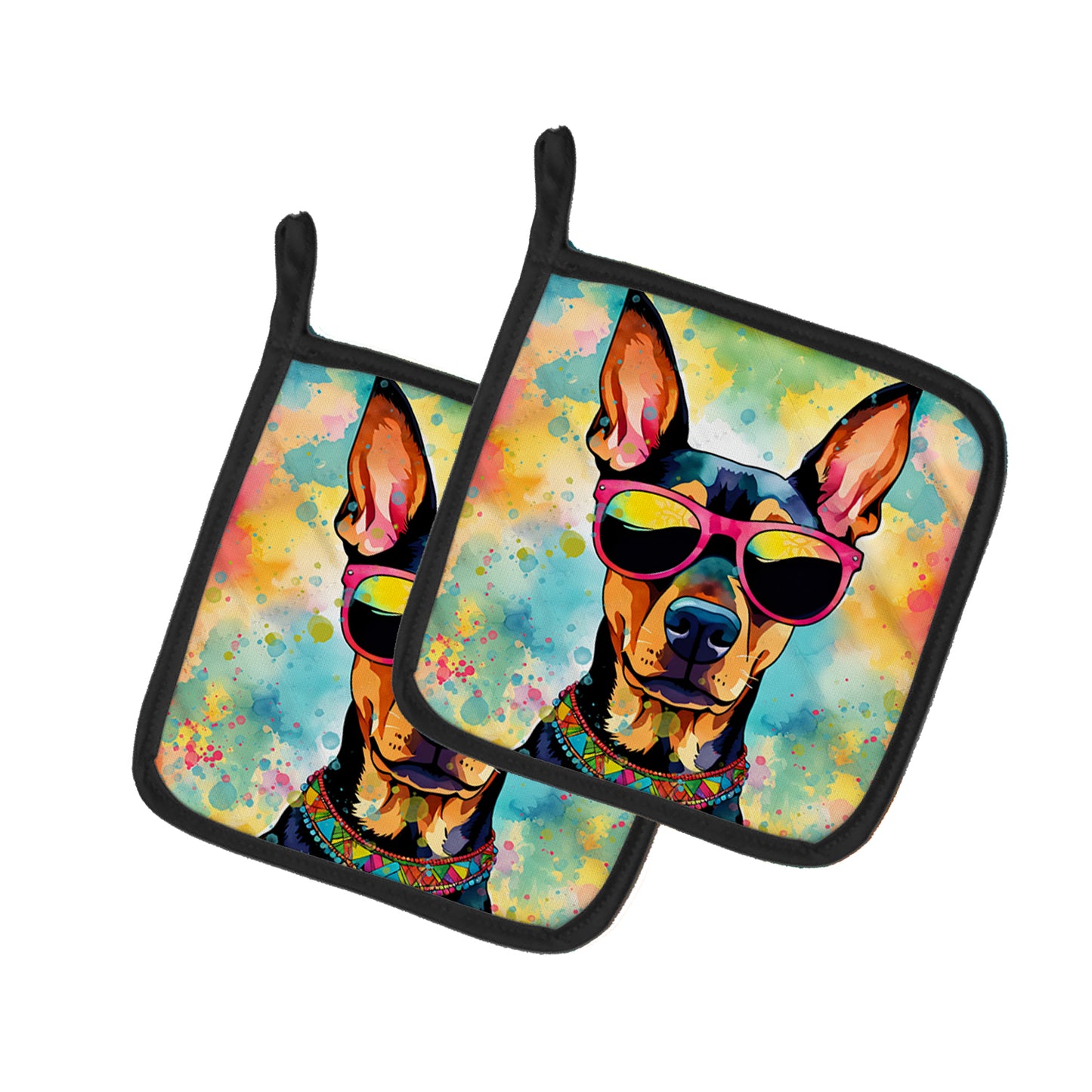 Buy this Doberman Pinscher Hippie Dawg Pair of Pot Holders