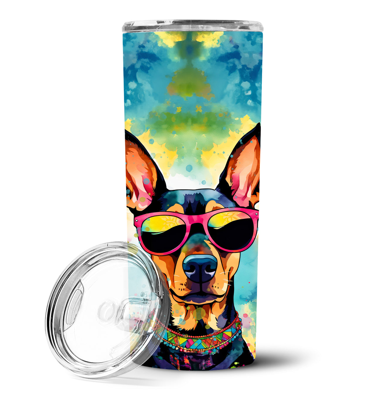 Buy this Doberman Pinscher Hippie Dawg Stainless Steel Skinny Tumbler