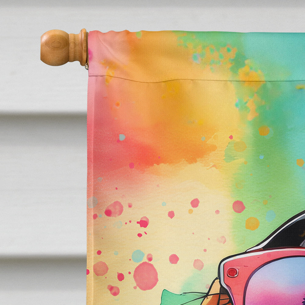 Doberman Pinscher Hippie Dawg House Flag