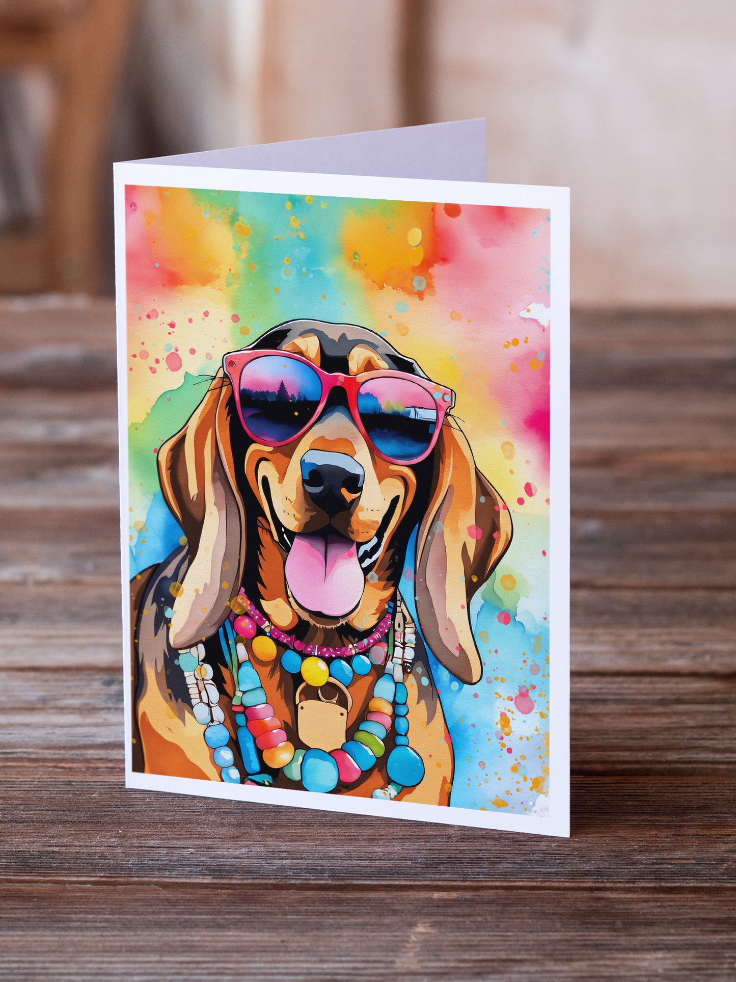 Doberman Pinscher Hippie Dawg Greeting Cards Pack of 8