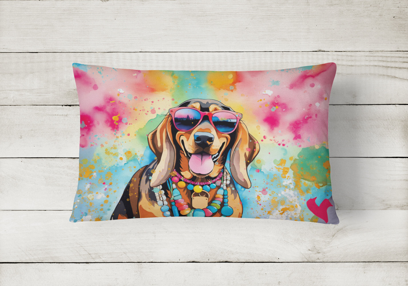 Doberman Pinscher Hippie Dawg Throw Pillow