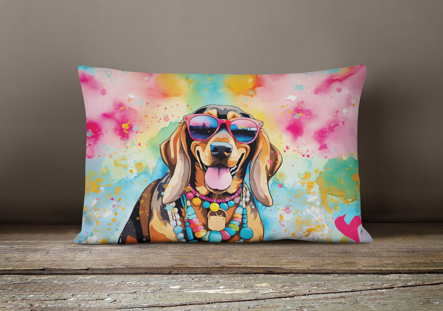 Doberman Pinscher Hippie Dawg Throw Pillow