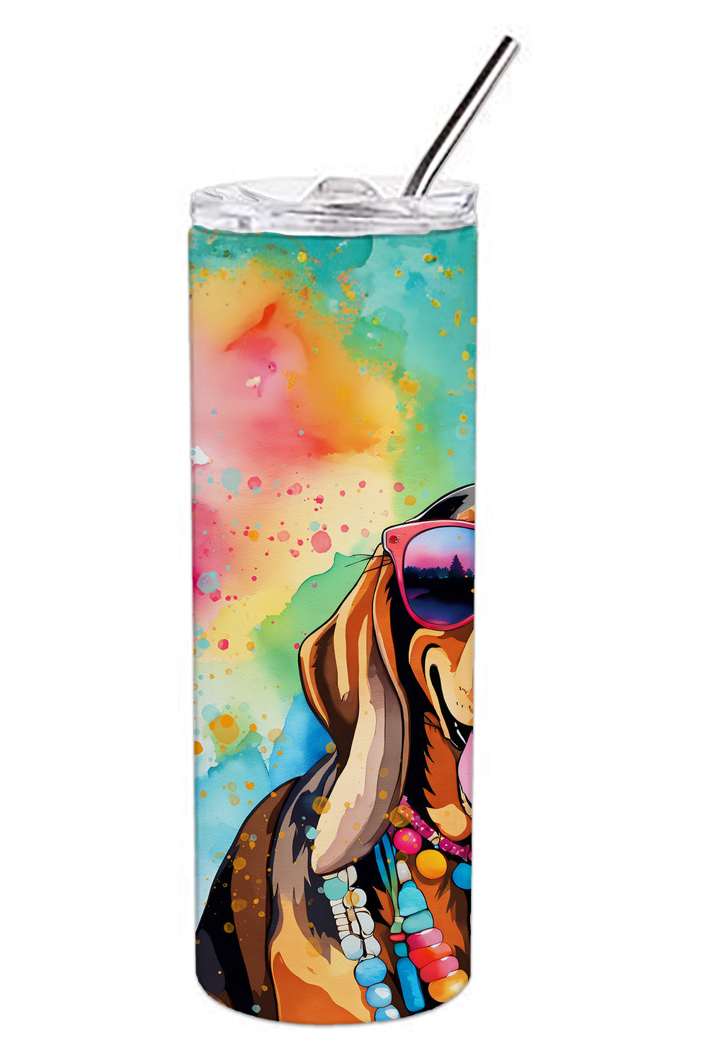 Doberman Pinscher Hippie Dawg Stainless Steel Skinny Tumbler