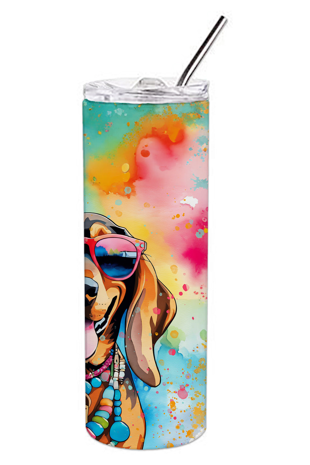 Doberman Pinscher Hippie Dawg Stainless Steel Skinny Tumbler