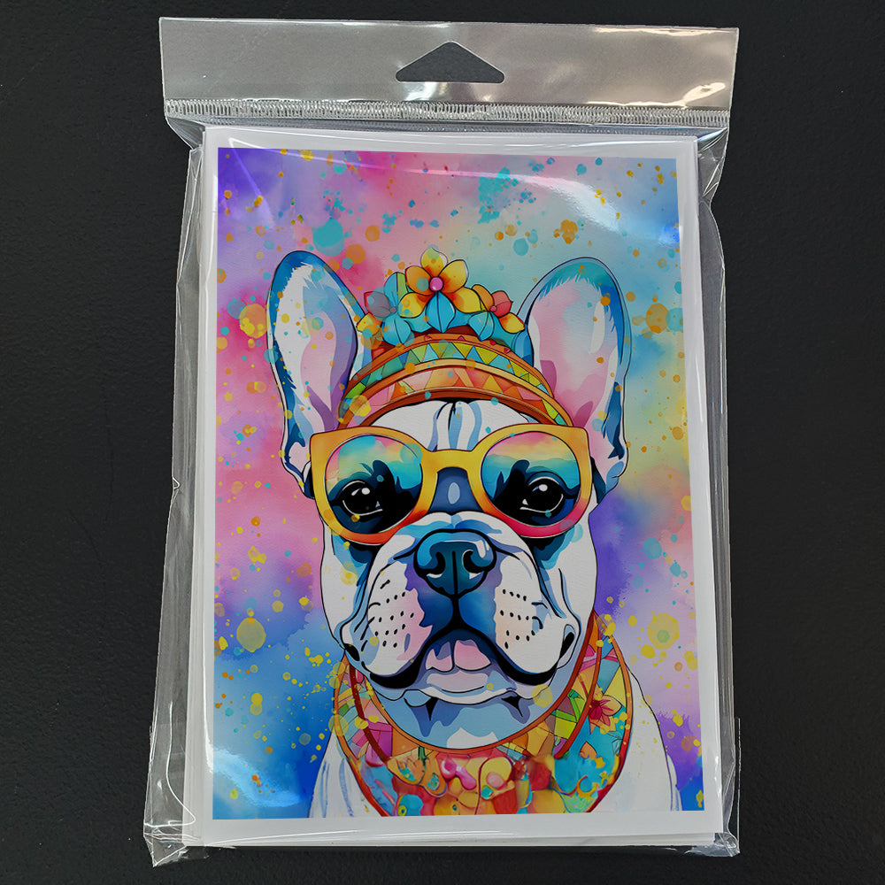 French Bulldog Hippie Dawg Greeting Cards Pack of 8