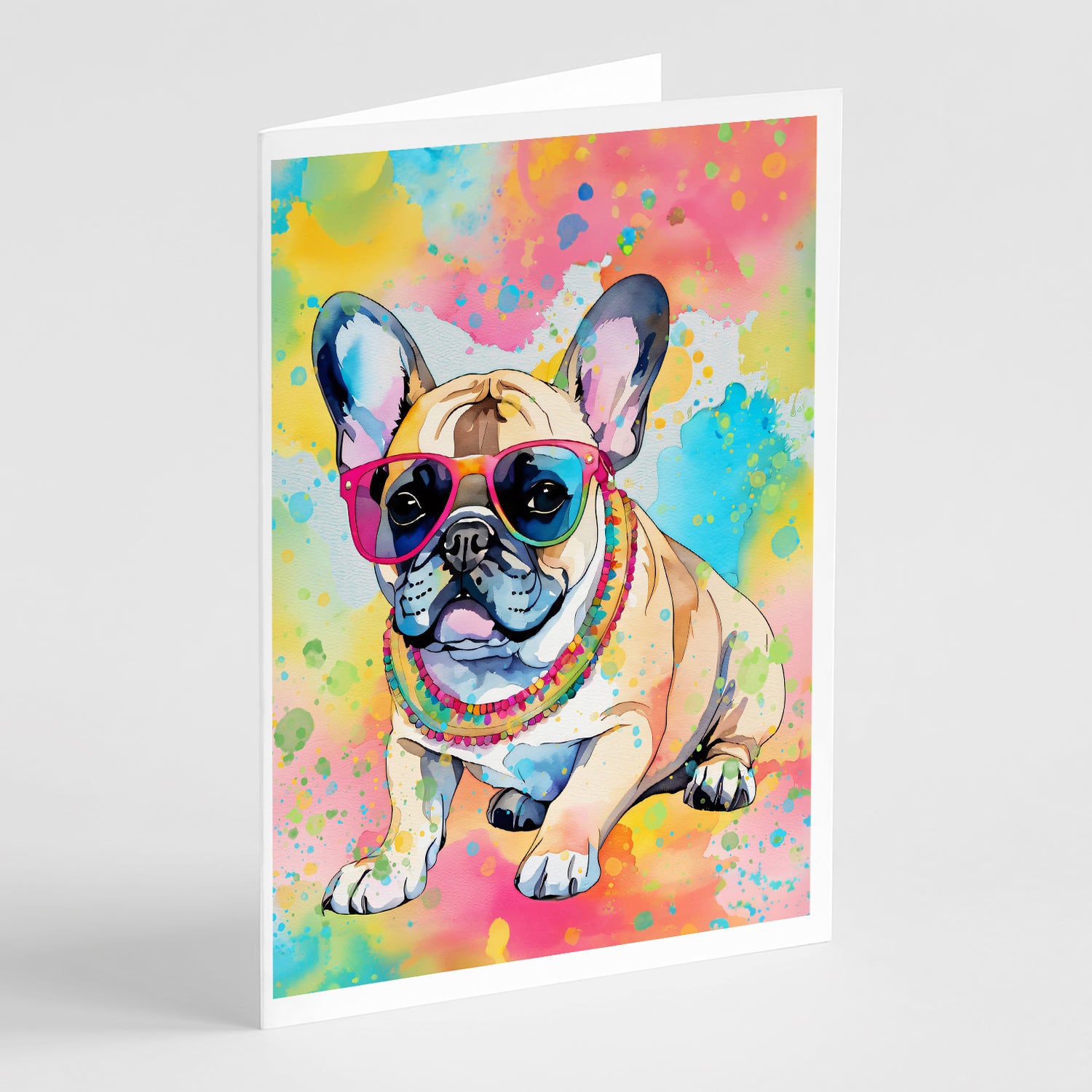 Buy this French Bulldog Hippie Dawg Greeting Cards Pack of 8