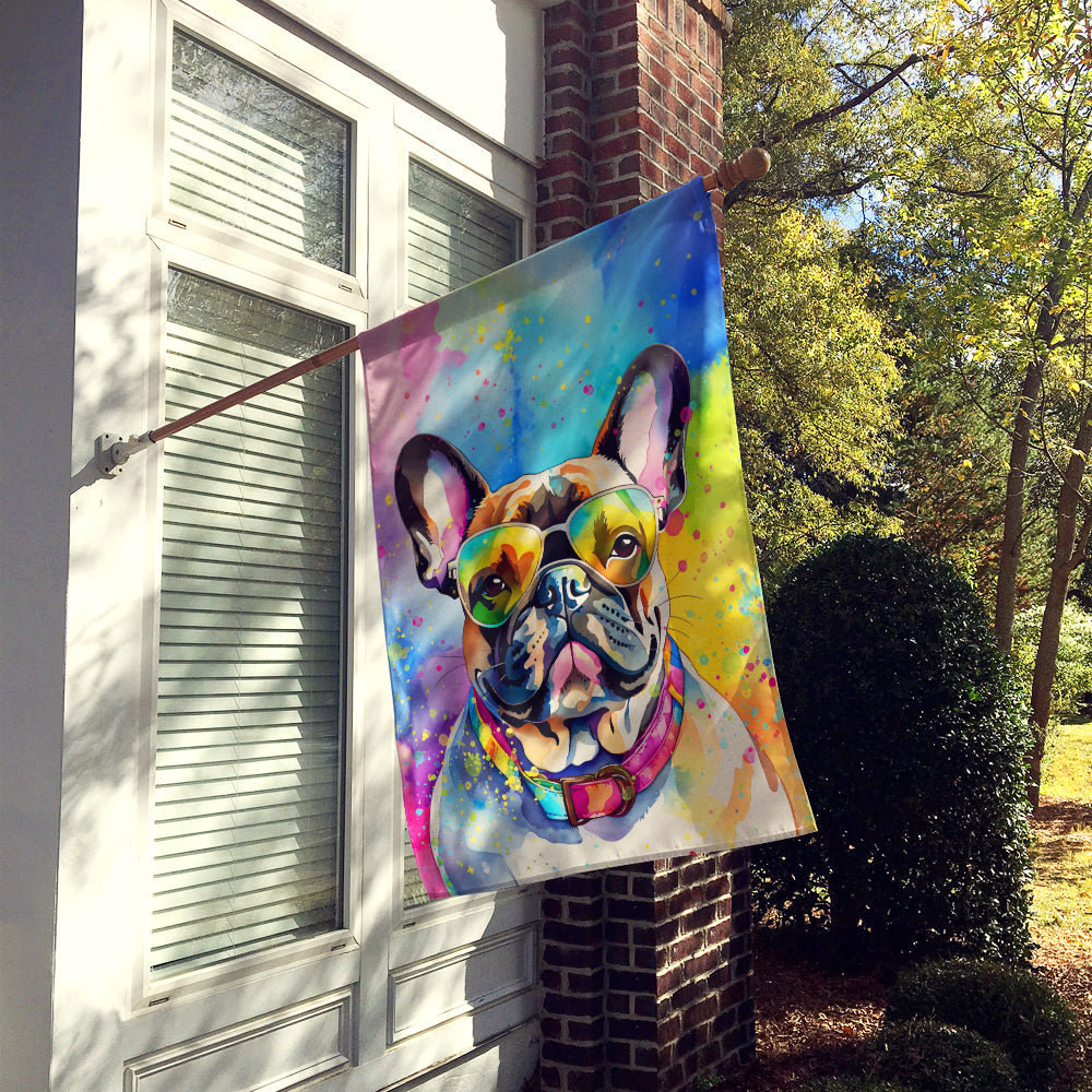 French Bulldog Hippie Dawg House Flag