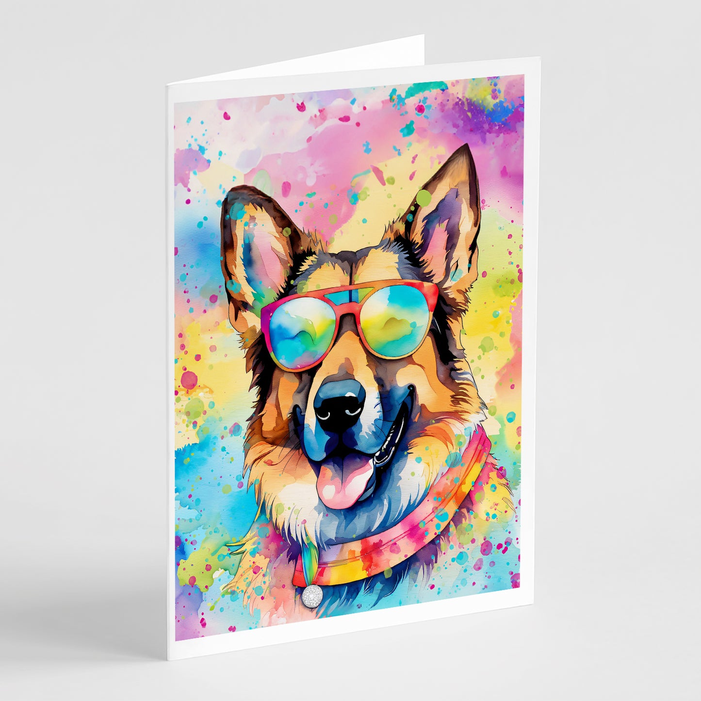 Buy this German Shepherd Hippie Dawg Greeting Cards Pack of 8