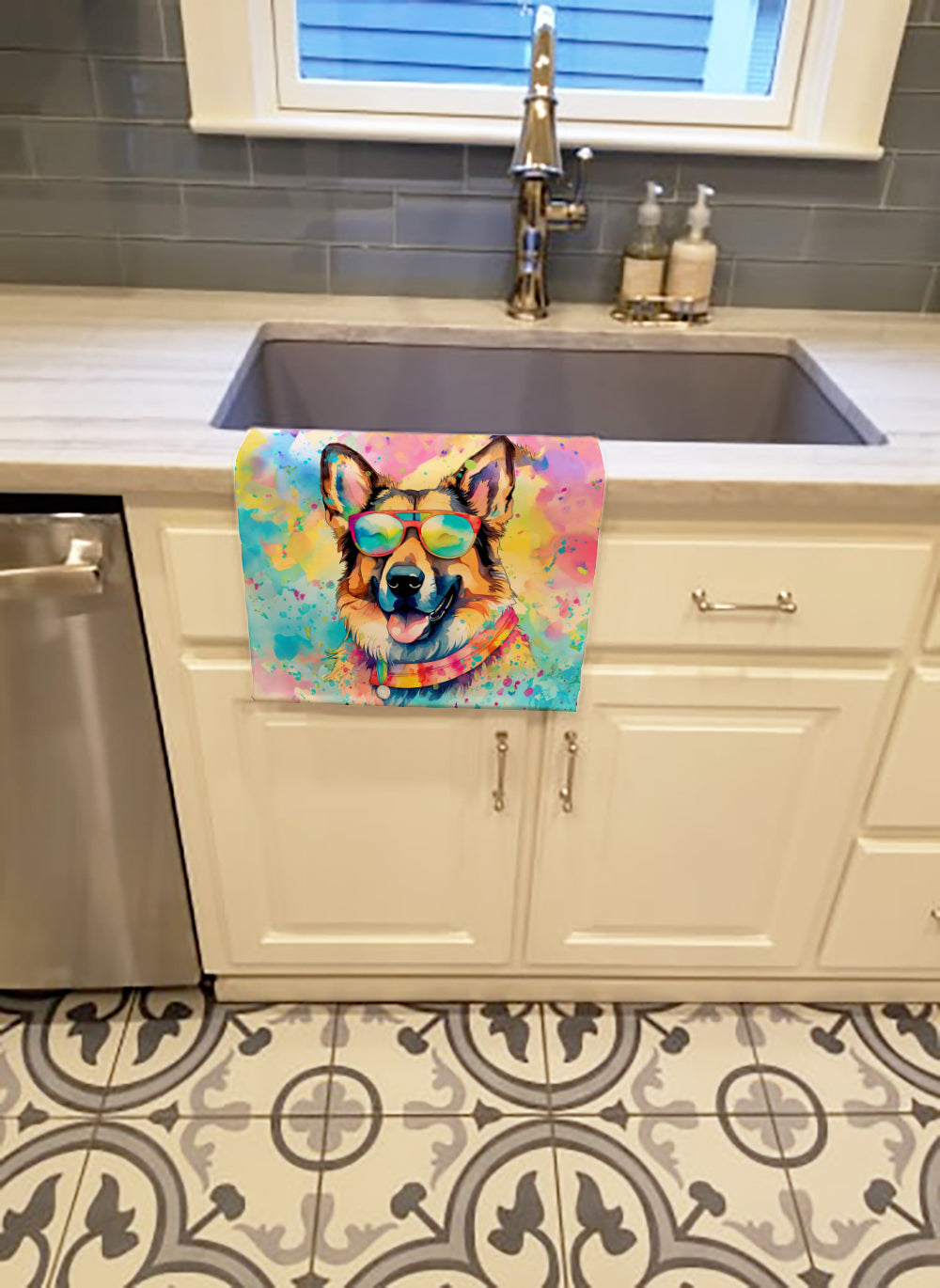 German Shepherd Hippie Dawg Kitchen Towel