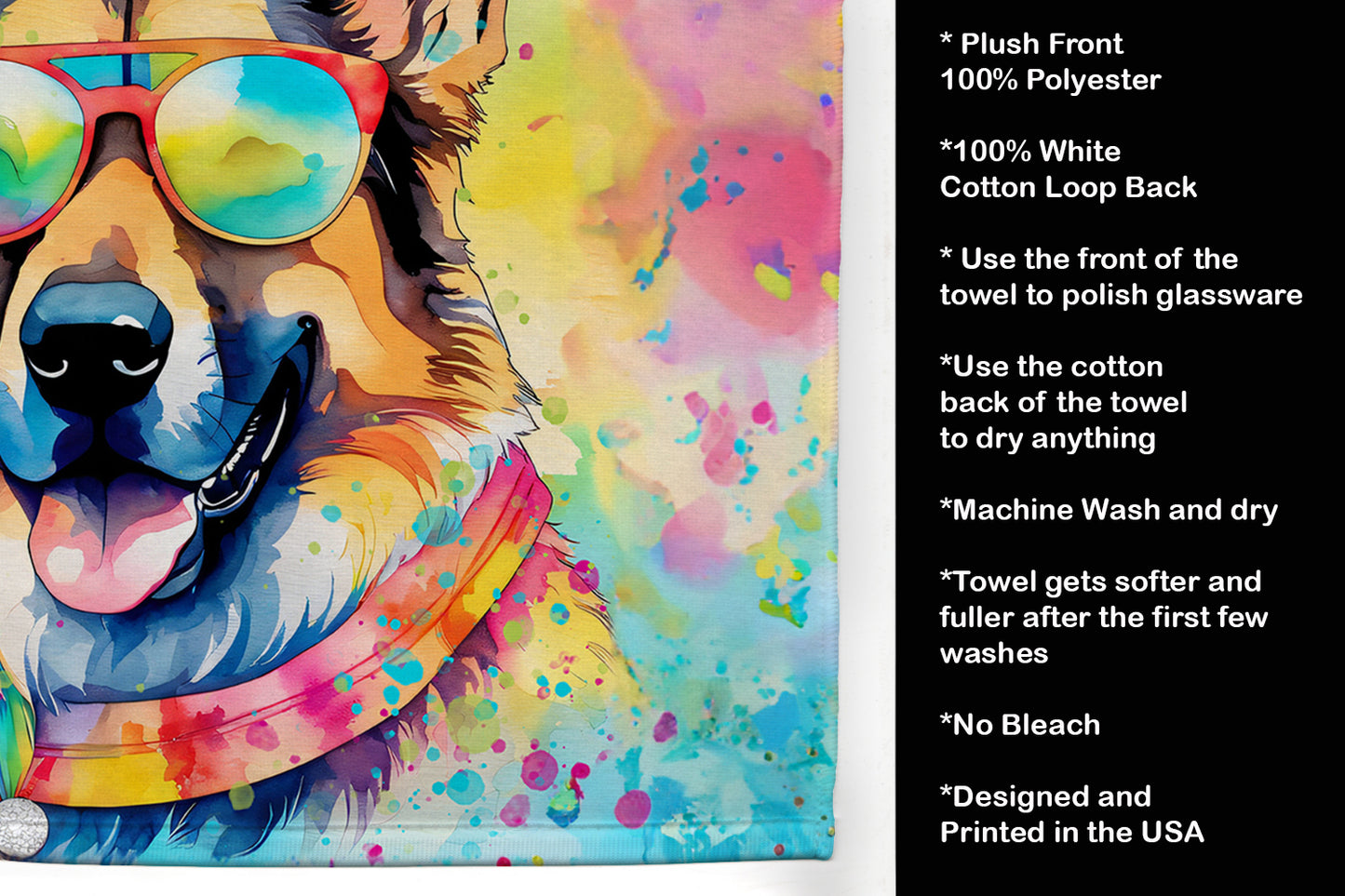 German Shepherd Hippie Dawg Kitchen Towel