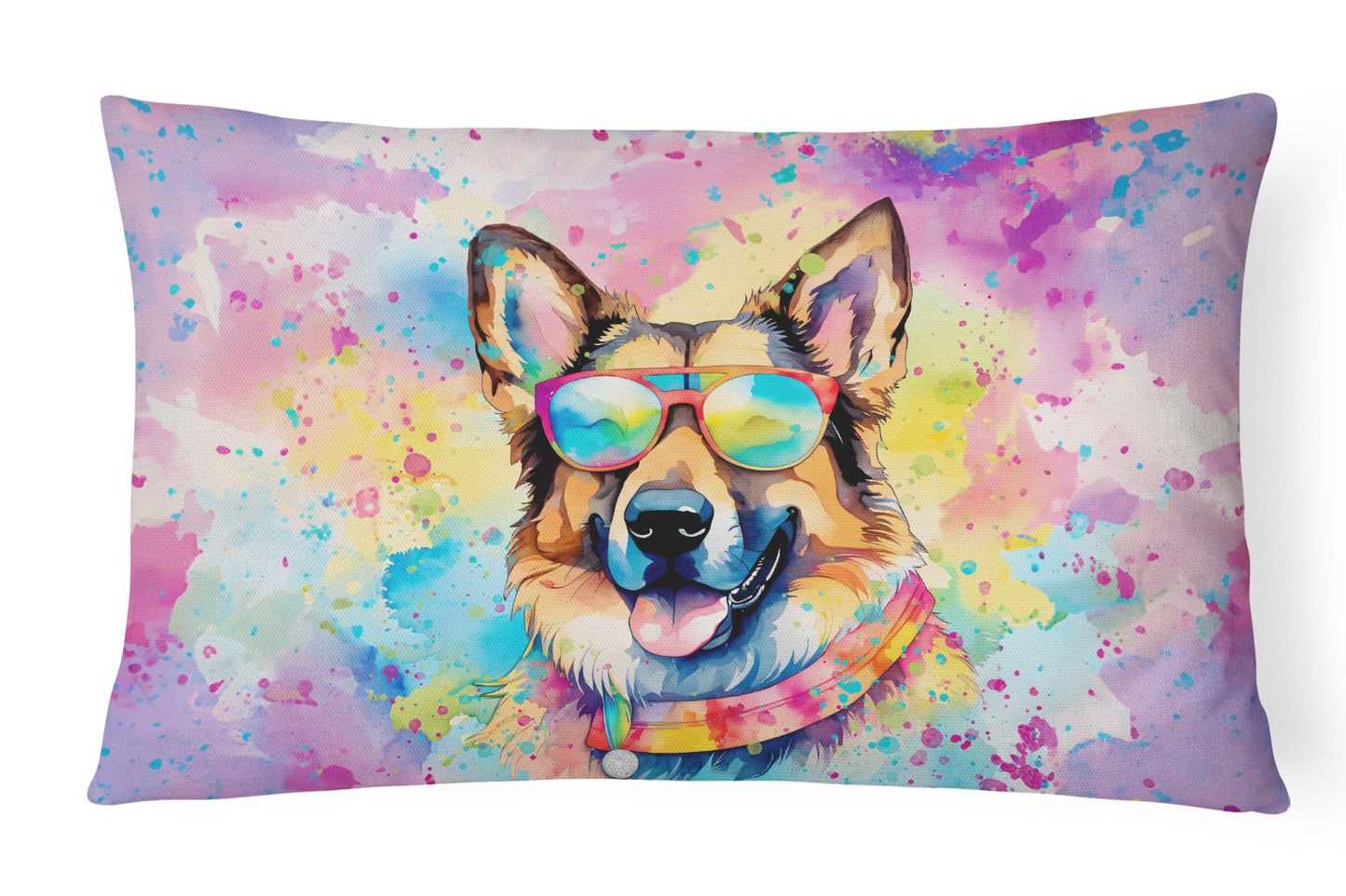 Buy this German Shepherd Hippie Dawg Throw Pillow