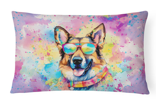 Buy this German Shepherd Hippie Dawg Throw Pillow