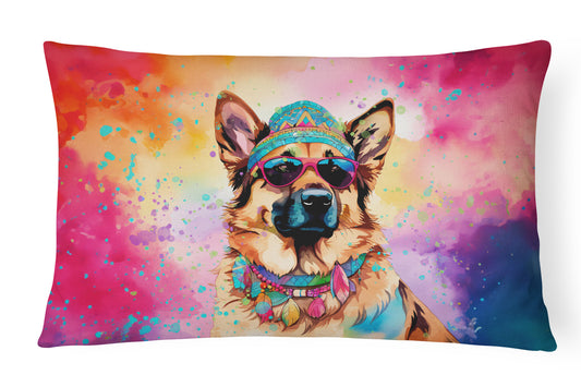 Buy this German Shepherd Hippie Dawg Throw Pillow