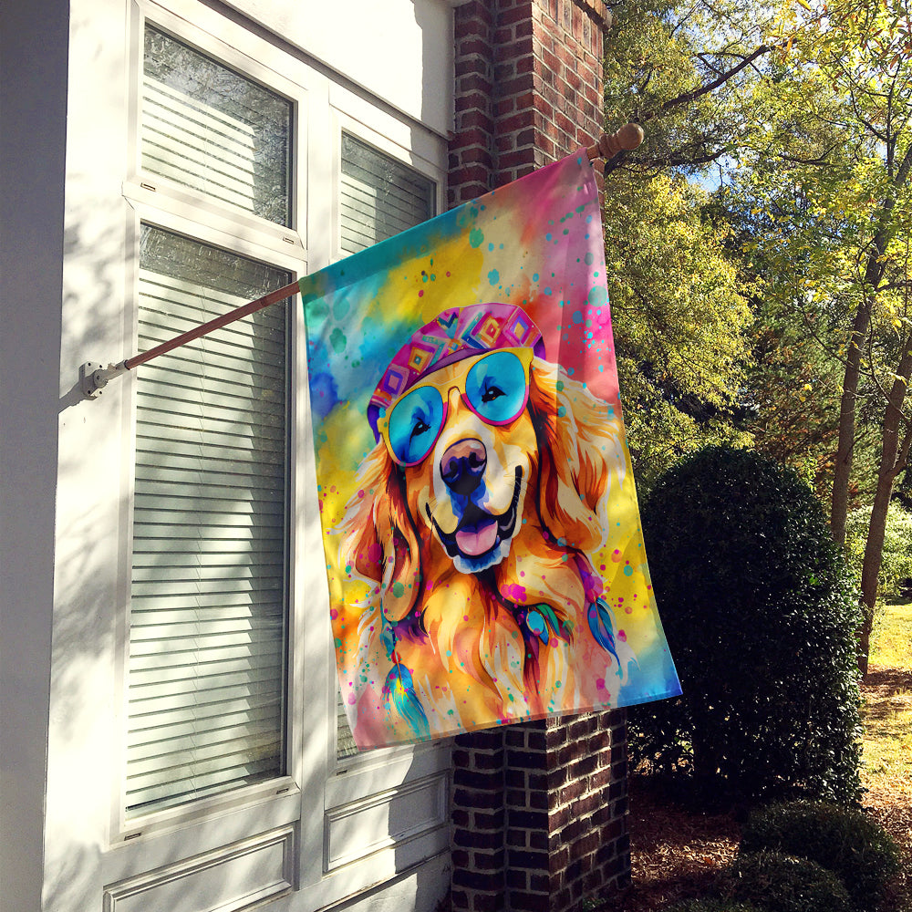 Golden Retriever Hippie Dawg House Flag