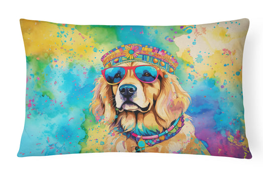 Buy this Golden Retriever Hippie Dawg Throw Pillow