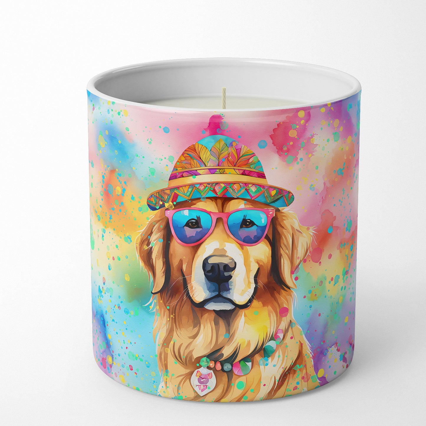 Golden Retriever Hippie Dawg Decorative Soy Candle