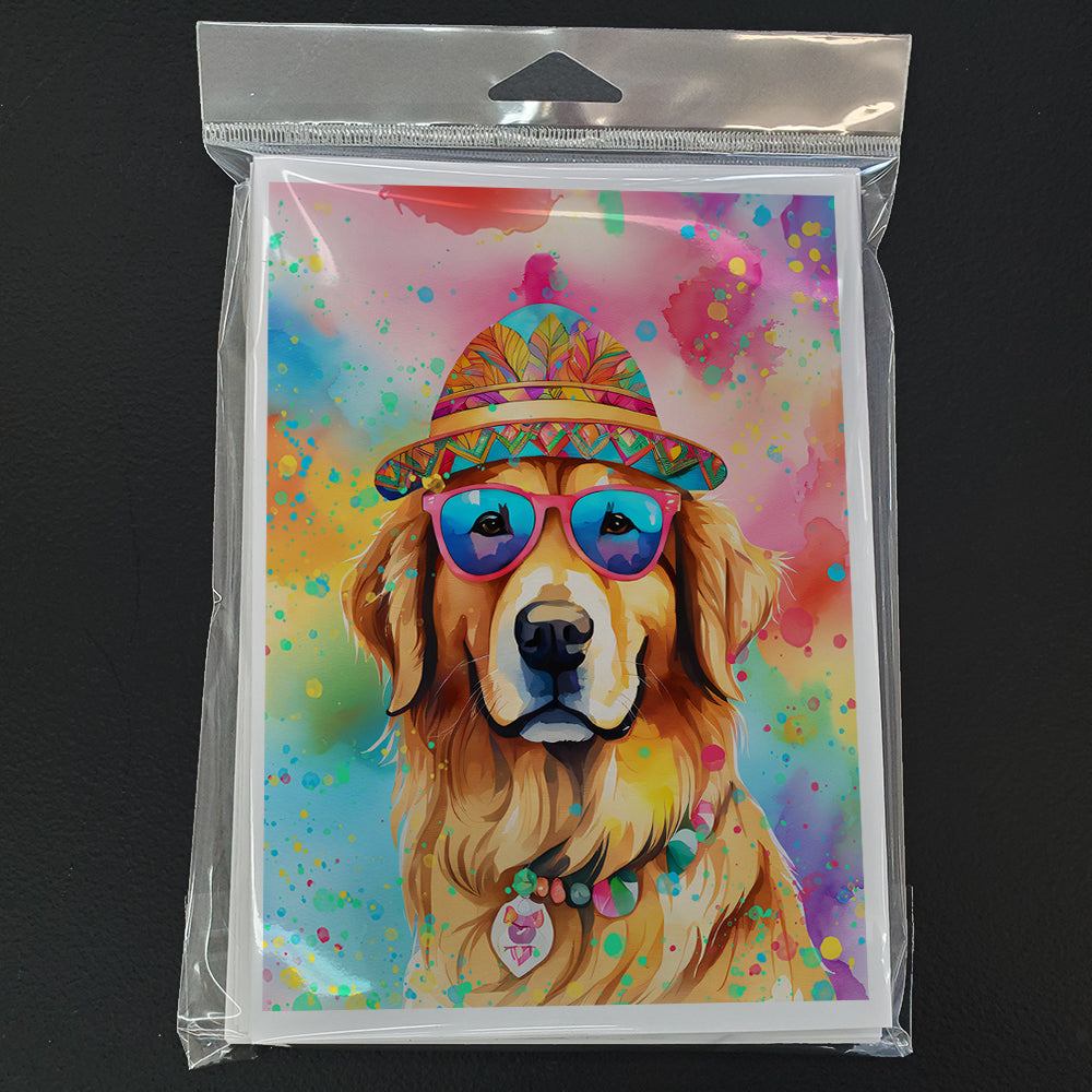 Golden Retriever Hippie Dawg Greeting Cards Pack of 8