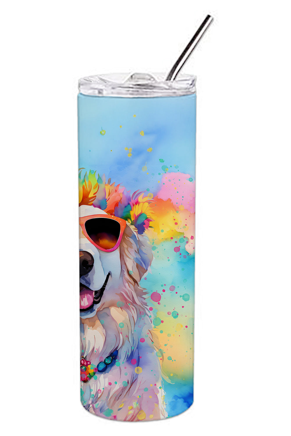 Great Pyrenees Hippie Dawg Stainless Steel Skinny Tumbler