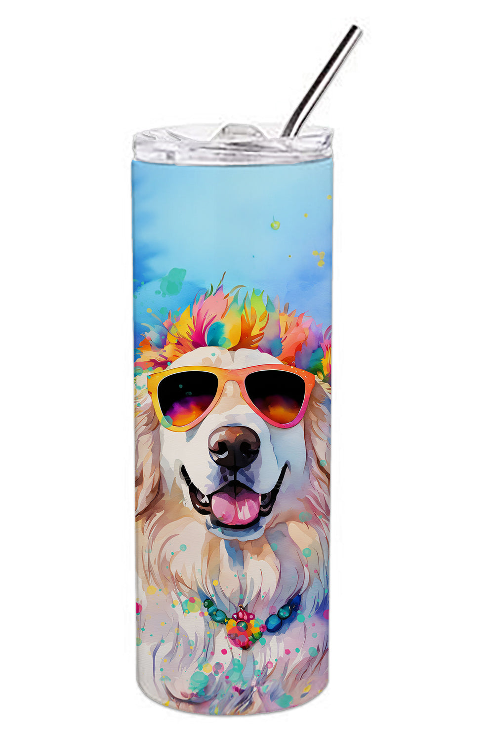 Great Pyrenees Hippie Dawg Stainless Steel Skinny Tumbler