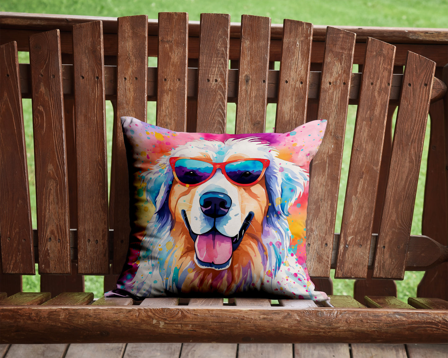 Great Pyrenees Hippie Dawg Throw Pillow